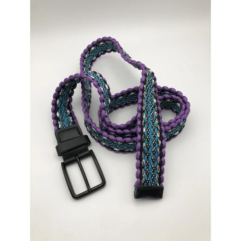 Belt, Parachute Cord Belt, Purple, Teal, Black, White.53